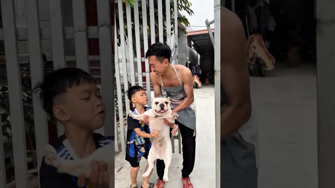 Crying Baby Watches as Father Sells the Family Dog to a Butcher for Money#lovedog #pets #dog