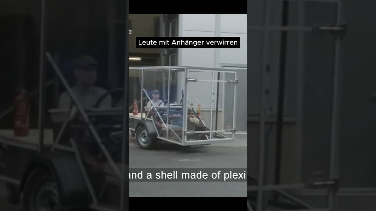 Mit Rückwärts-Anhänger durch die Stadt🚗😅 #anhänger #auto  #wissen