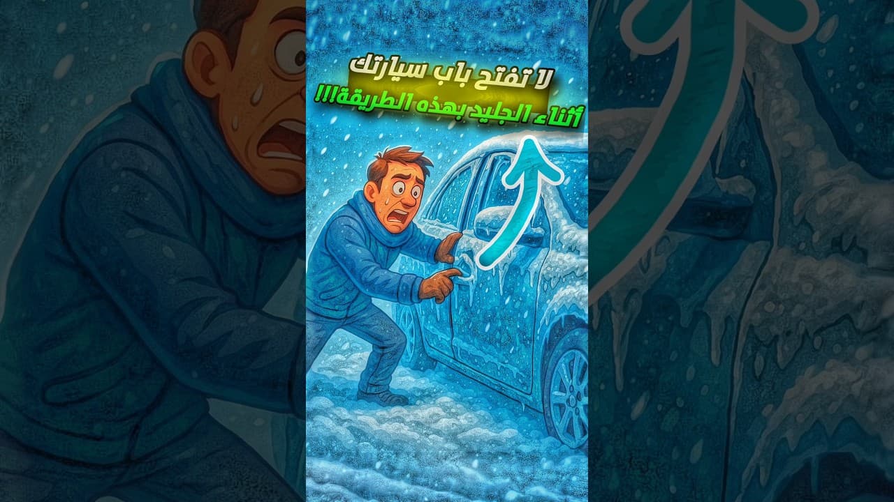 كيف تفتح باب سيارتك عندما يكون متجمداً بقوة ؟ طريقة ذكية وامنة