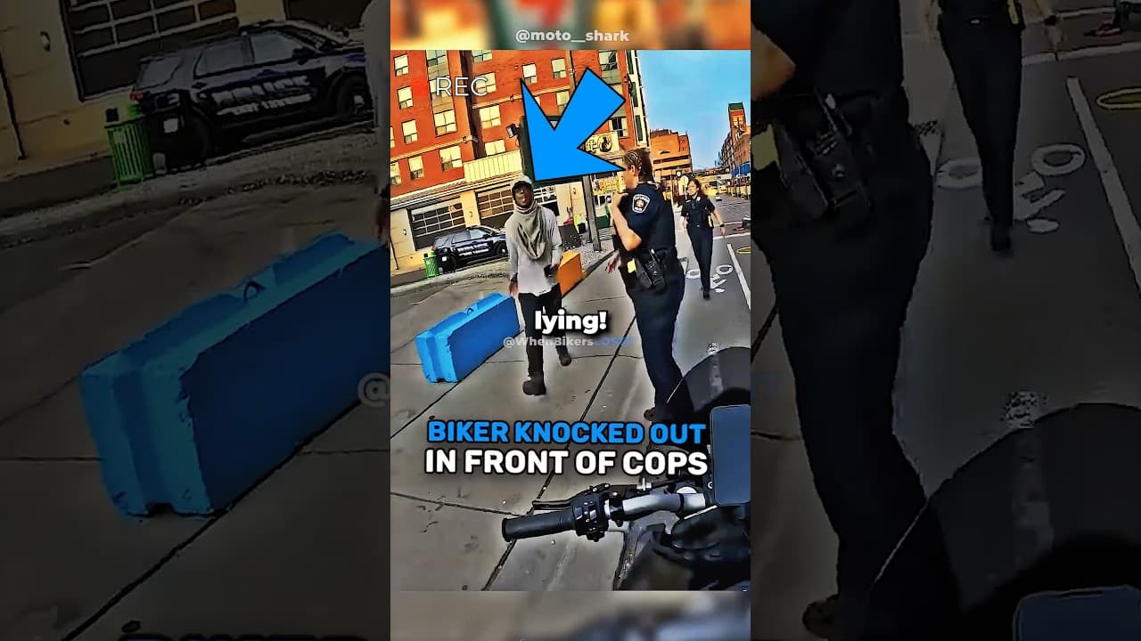 Biker KNOCKED OUT In Front Of Cops... 🤯 @RavenR1_