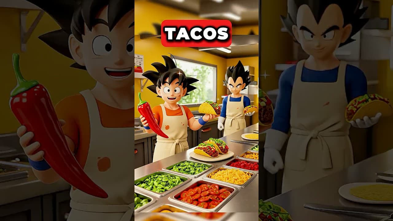 Goku y Vegetas hacen TACOS especiales para FREEZER!!