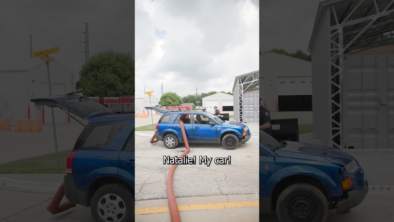 He’s definitely going to need a new car #car #glass #firefighter