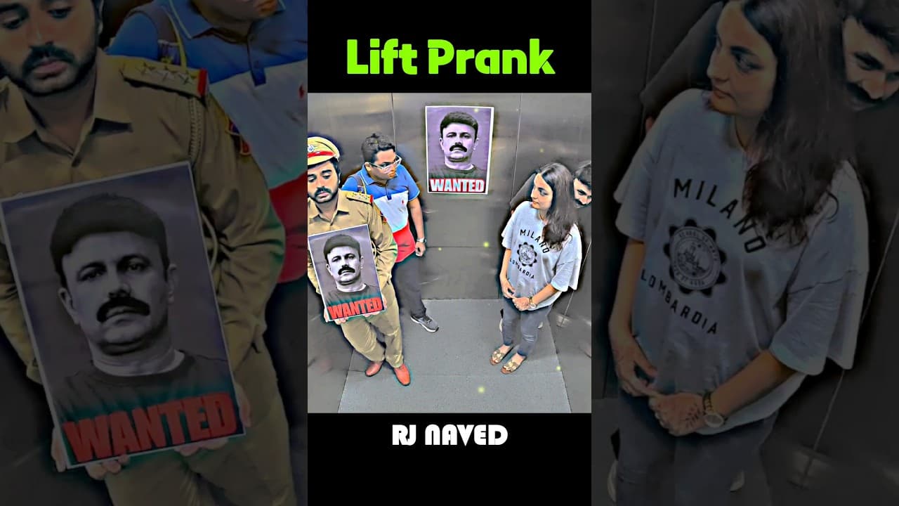 Wanted Criminal Prank in Lift 😨 Don't Miss  The End 🤫 Credit- Rj Naved 🤫#shortvideo #rjnaved #shorts
