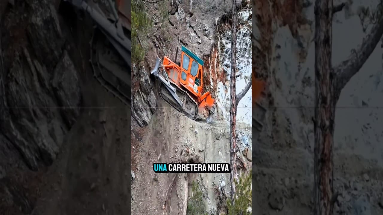 ¡Mira cómo una máquina crea una carretera donde no había nada!