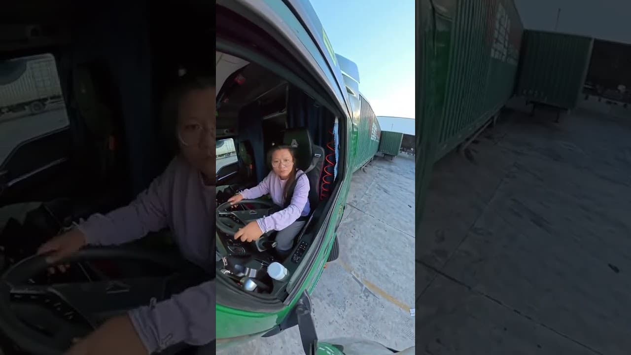 Nữ tài xế lùi xe container cực giỏi #nutaixe #nutaixe #automobile #xetaitrung #femaledriver