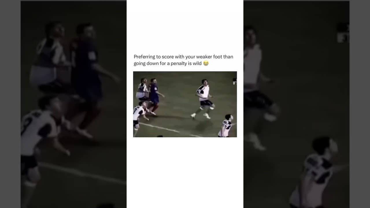 Preferring to score with your weaker foot then going down for the penalty