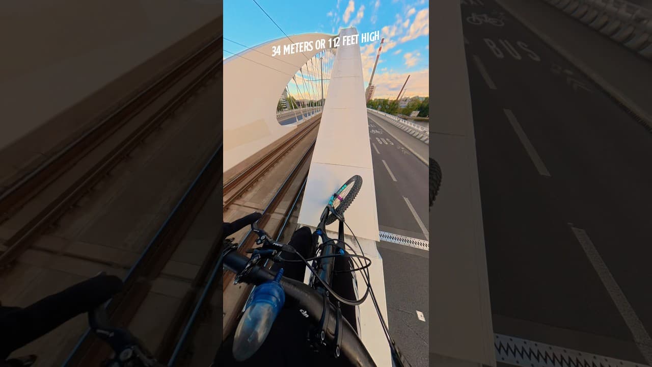 Leg day with mtb on bridge extreme #mtb #downhill #bike #urbanfreeride