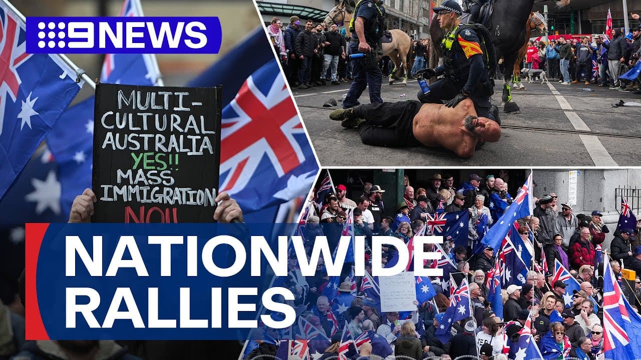 Nationwide 'March for Australia' anti-immigration rallies | 9 News Australia