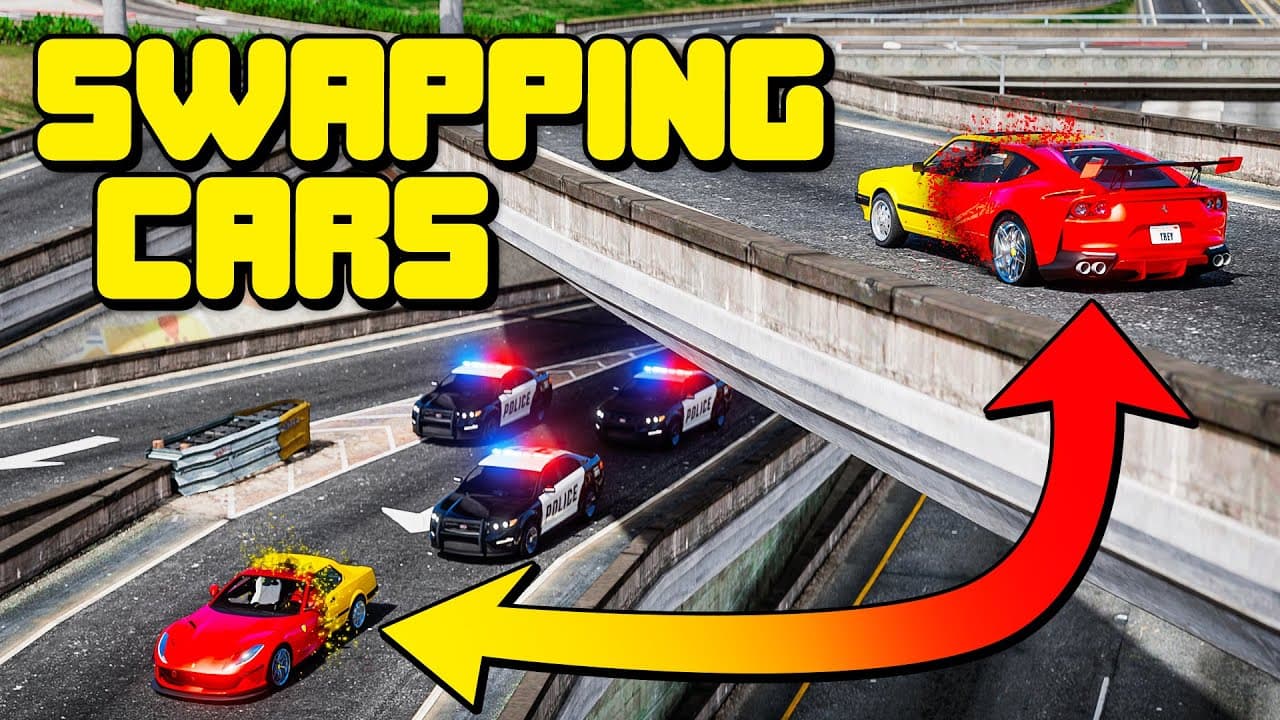 Swapping Places During Police Chase To Steal Cars In GTA 5 RP