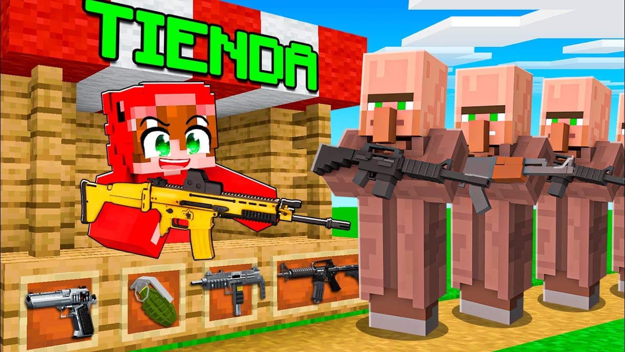 Abrí una TIENDA de ARMAS REALES en Minecraft!