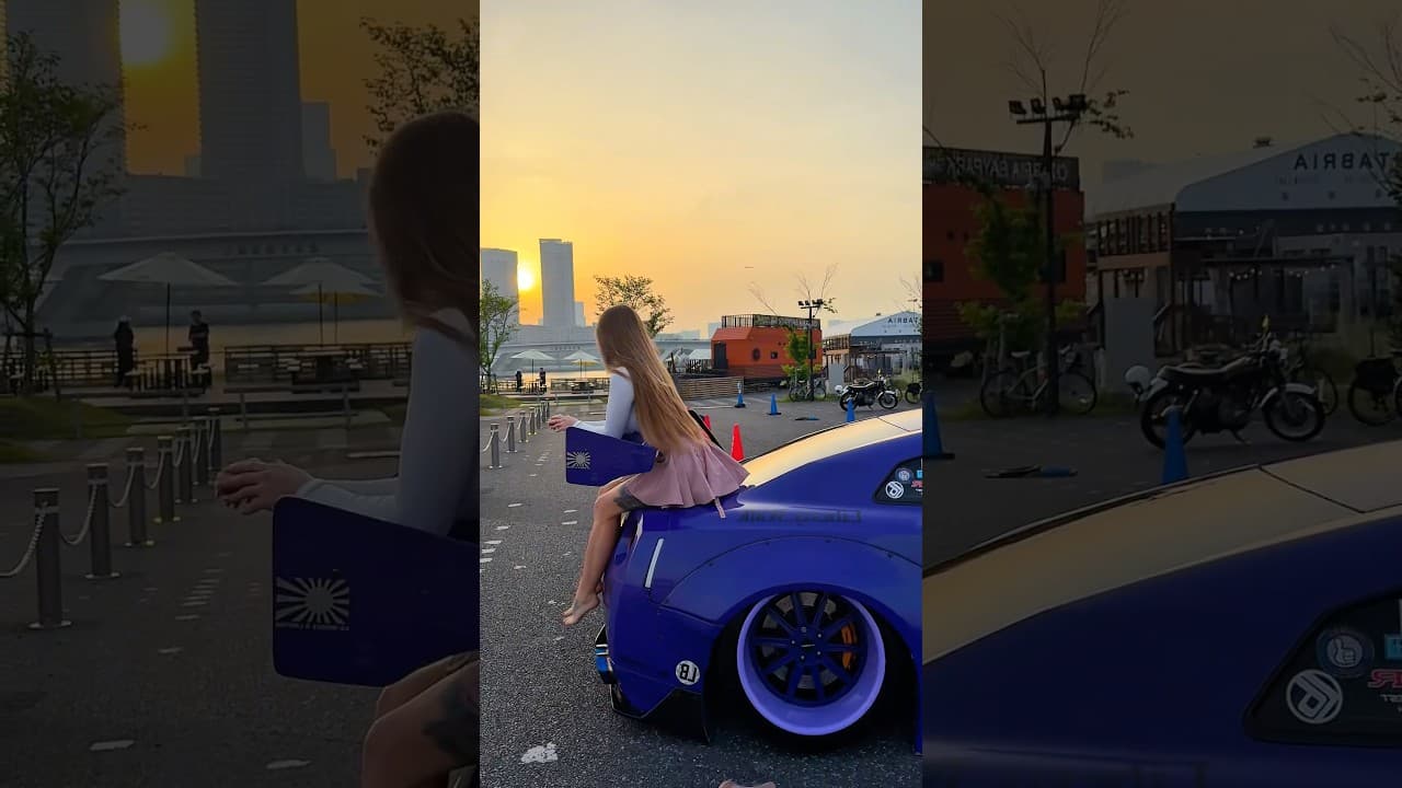 Sunset with Nissan GTR