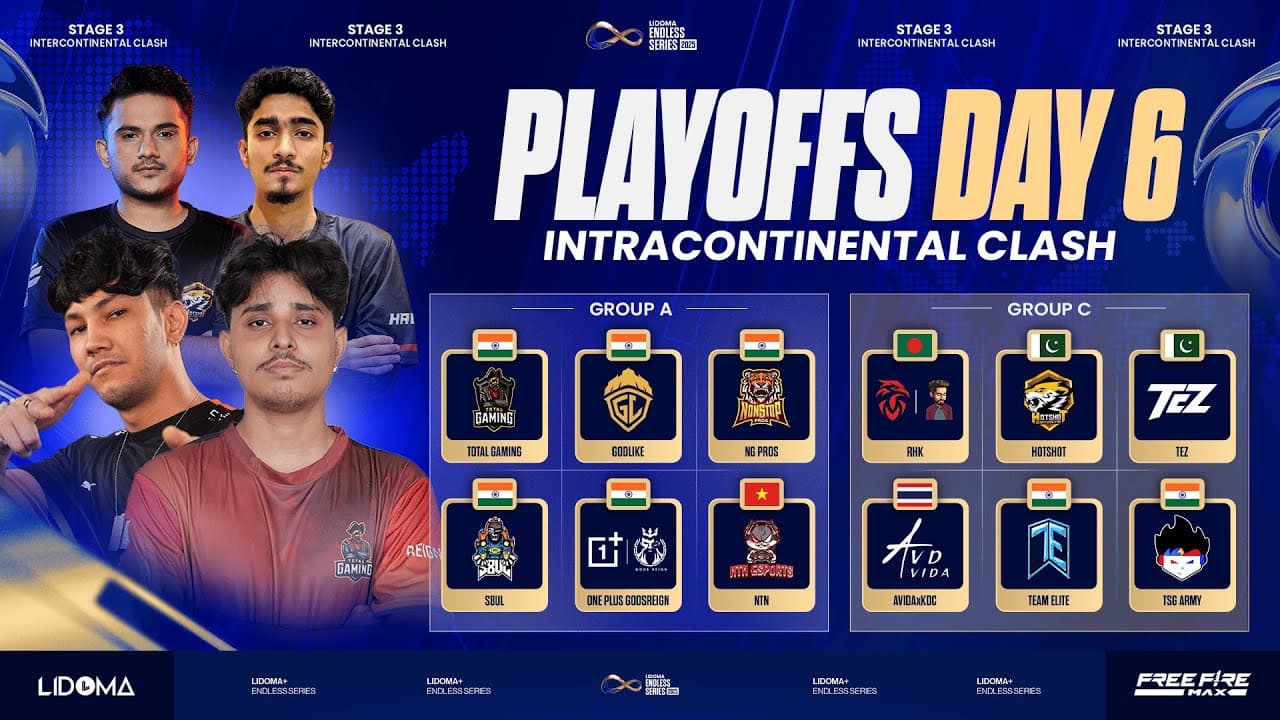 [HINDI] LIDOMA ENDLESS SERIES | INTRA CONTINENTAL CLASH | DAY 6 #TG #ELITE #TSG #RHK #HS #GODL #S8UL