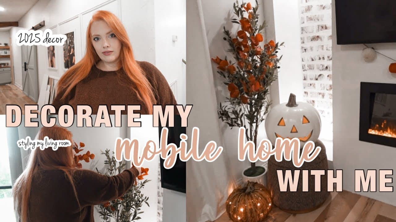 STYLE MY LIVING ROOM WITH ME | double wide mobile home living room makeover | new decorate with me 