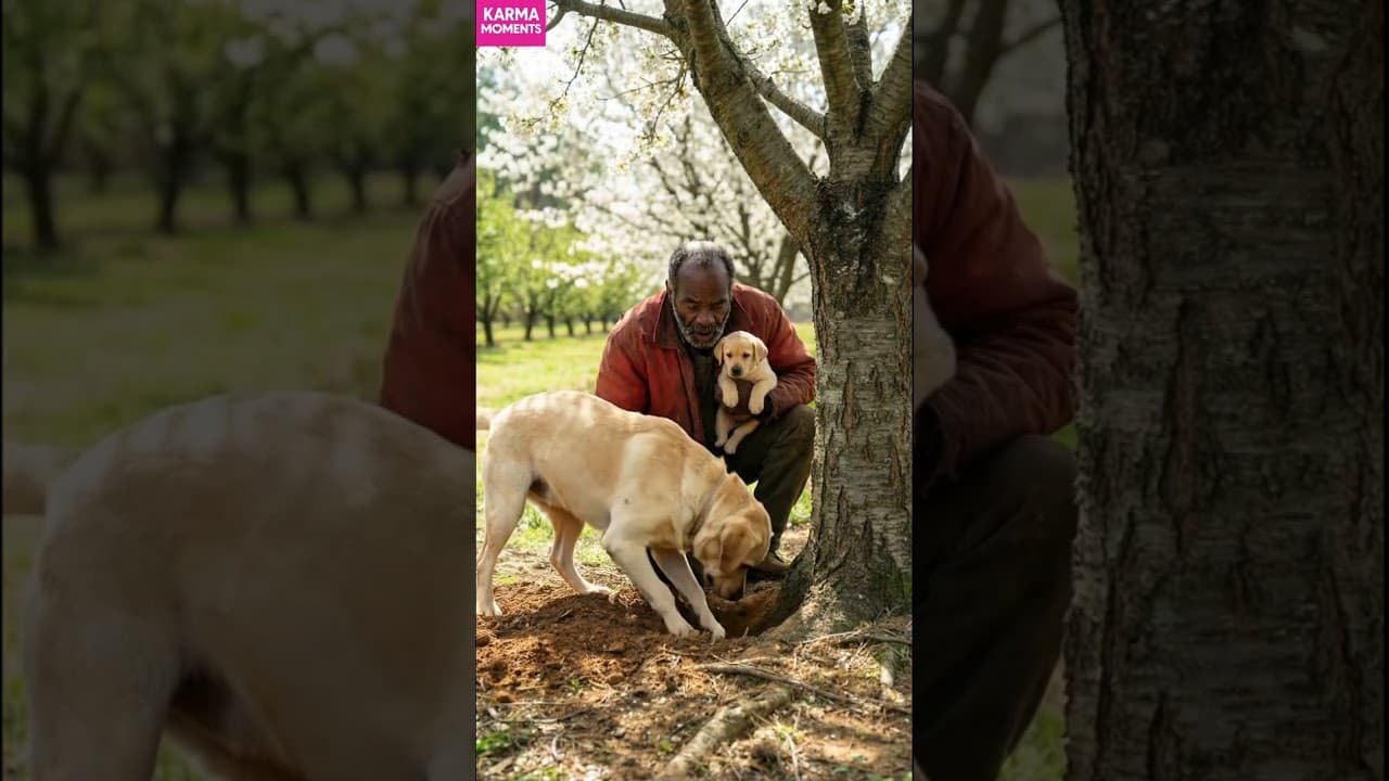 Karma 🐶: Homeless Man's Kindness Uncovers Hidden Treasure #karma #dogs #shorts