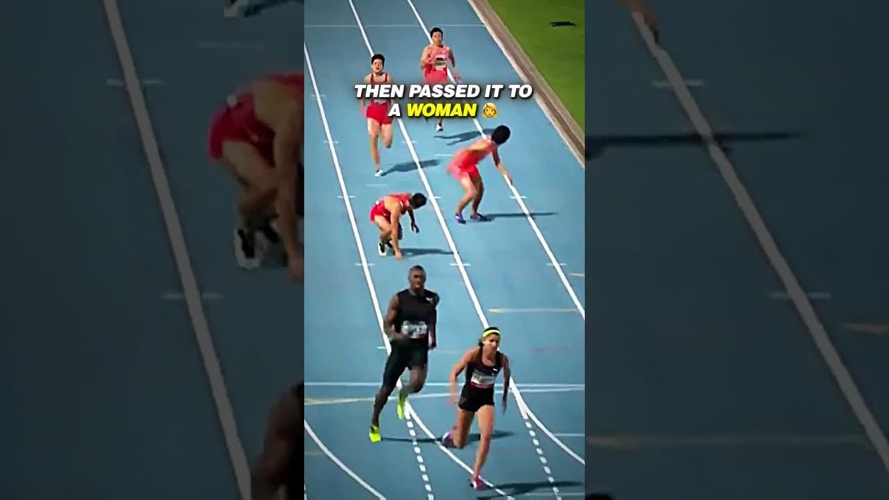 Usain Bolt's first and last Mixed Relay😳 #trackandfield #relay #worldrecord #usainbolt #sports