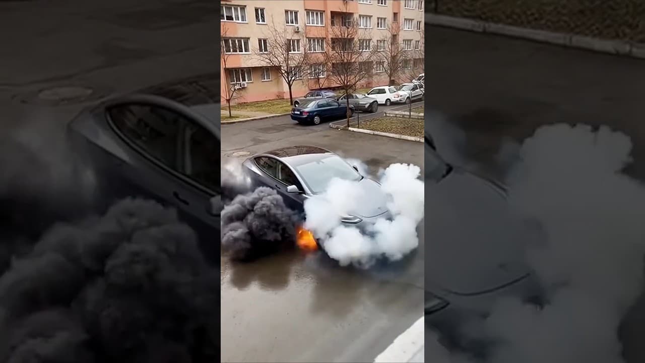 Tesla: mașina explodează violent în fața casei! (Știri AI)