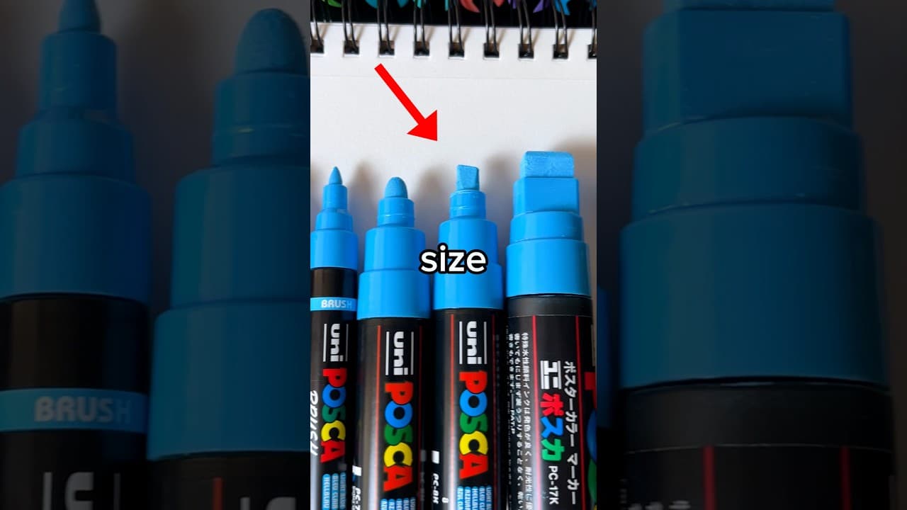 Drawing, But with EVERY Blue Marker size… (#shorts)