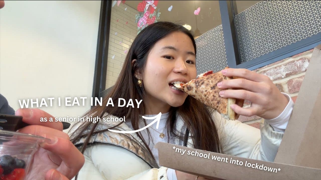 WHAT I EAT IN A DAY AS A HIGH SCHOOLER *my school went into lockdown*