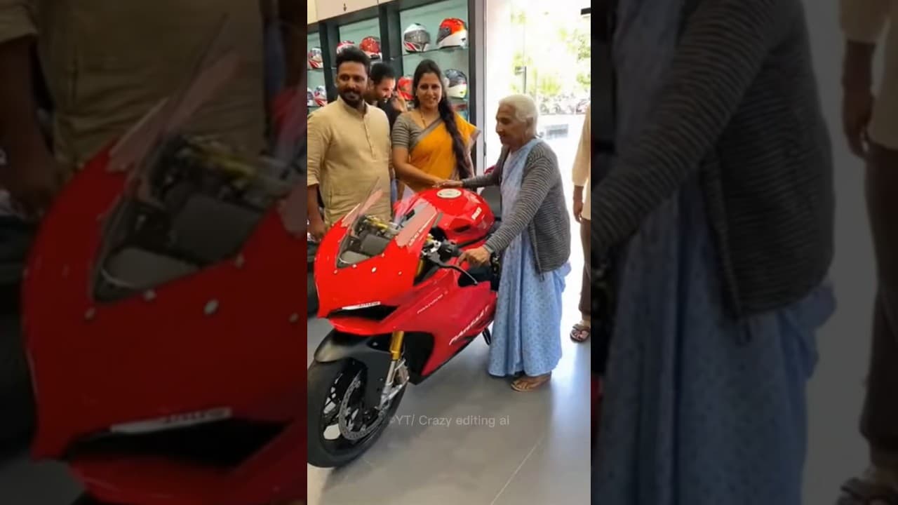 Granny taking new DUCATI delivery 🤣 Gone wrong!