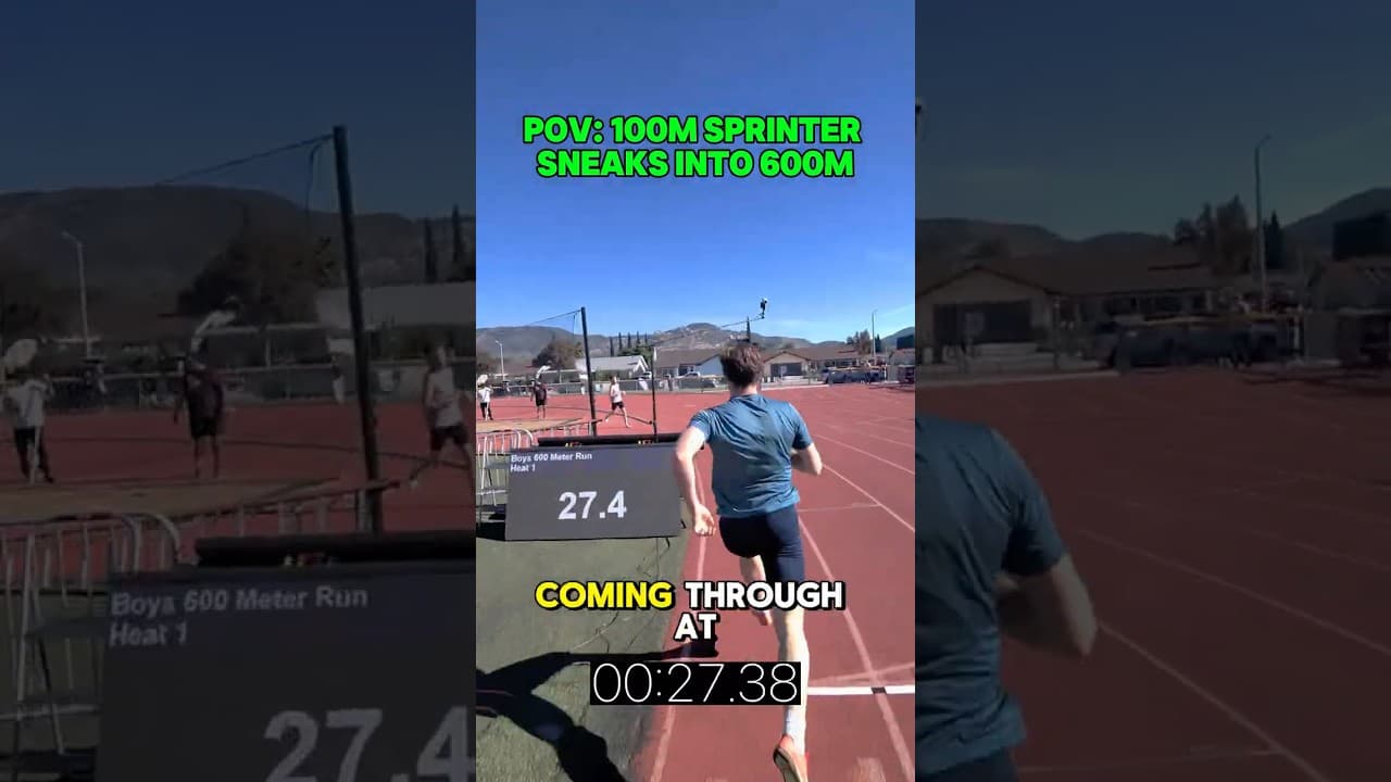 100M Sprinter Sneaks Into 600M Race☠️