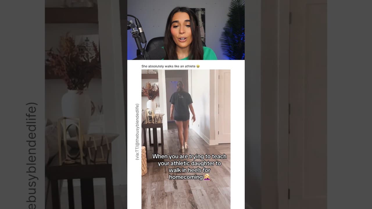 HER ATHLETIC DAUGHTER TRIES HEELS.. 😭🤣