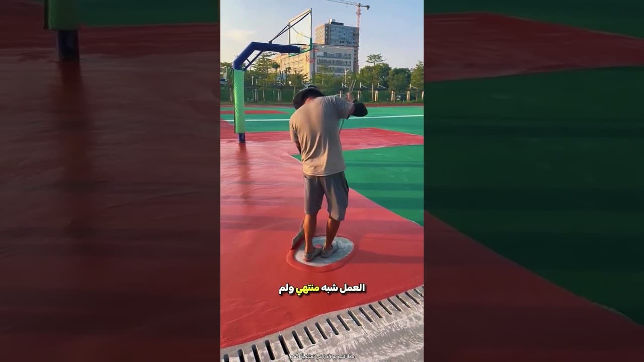 هذا الرجل يعمل على تلوين الملعب 😮