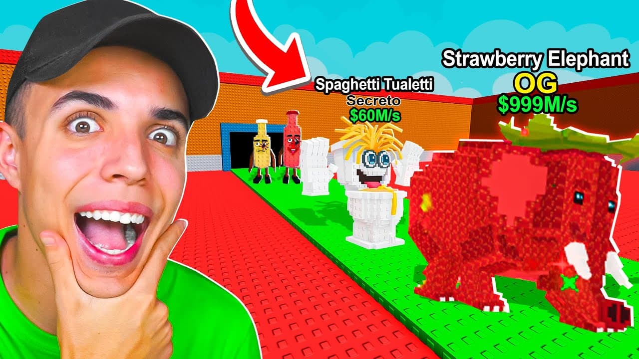 Robé el NUEVO BRAINROT (OG) ELEFANTE DE FRESA en Steal a Brainrot! 😱🍓