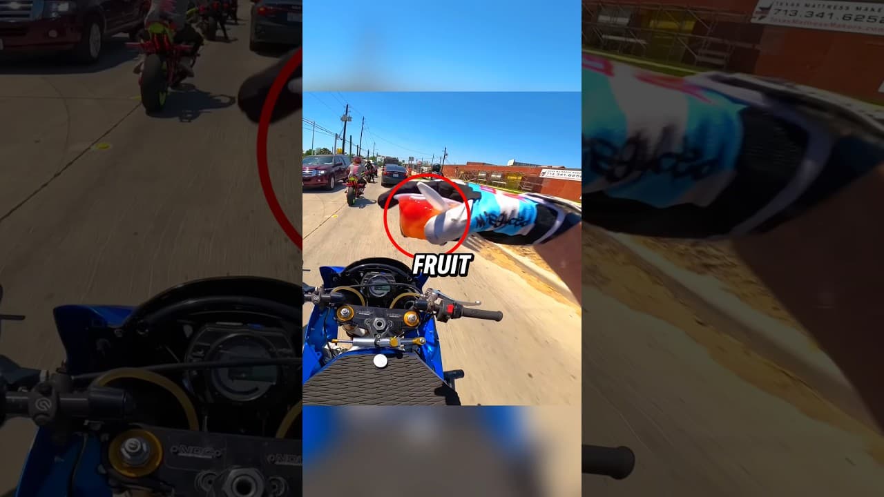 Biker Recives Fruit Cup @brian_636/YT