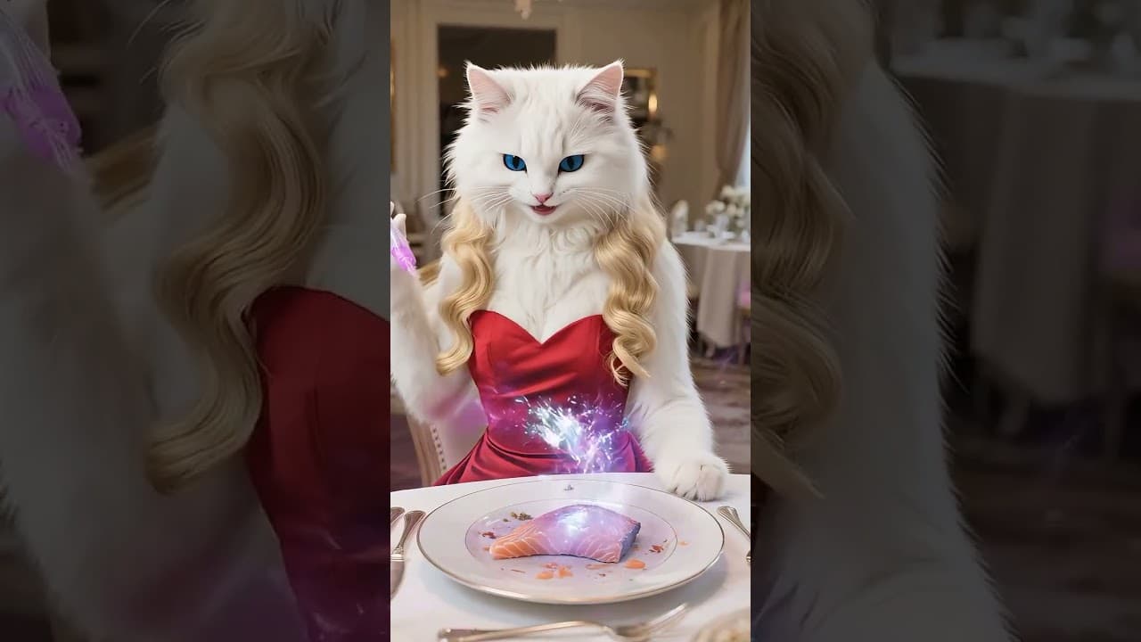 The black cat steals leftover food to feed its children.#catstory #animalstory #shortvideo #love