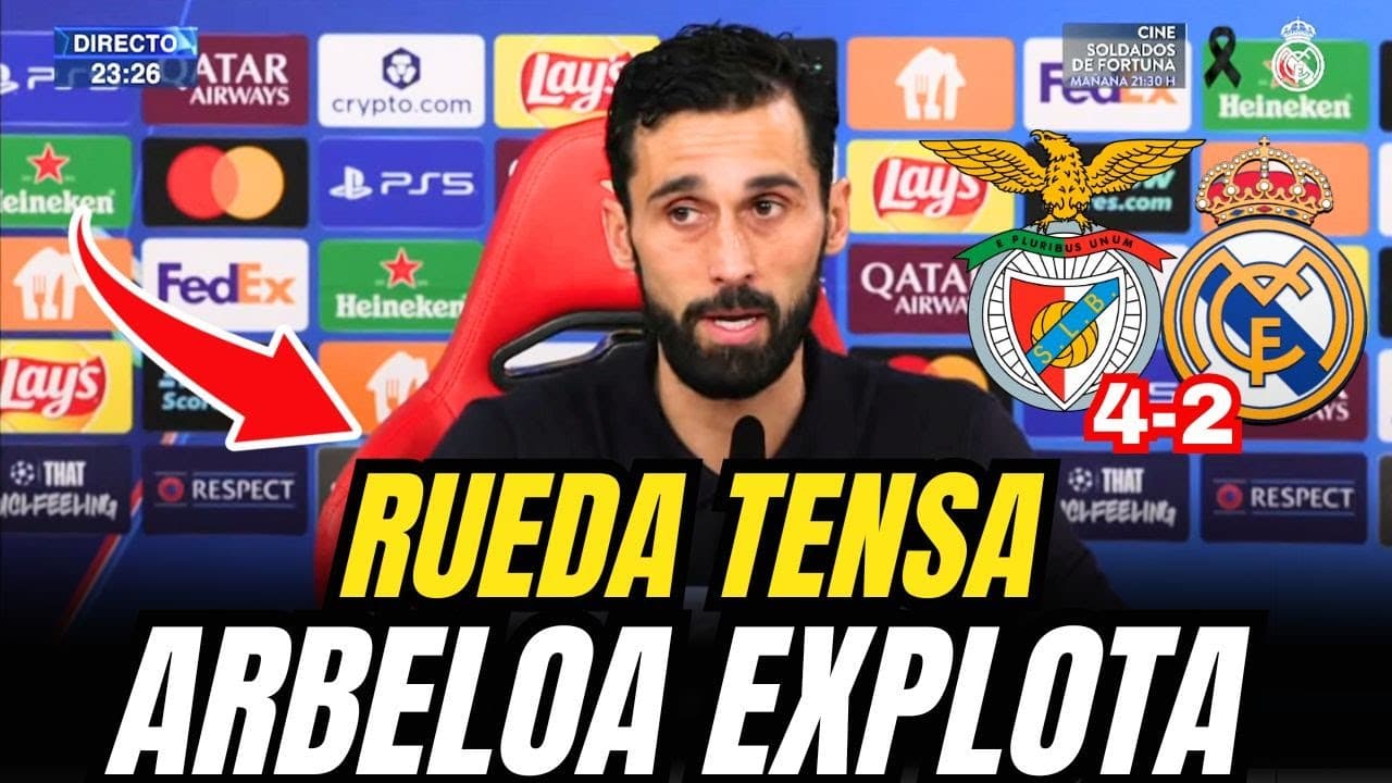 💥 ARBELOA ENFADADO EN RUEDA DE PRENSA TRAS EL BENFICA 4-2 REAL MADRI