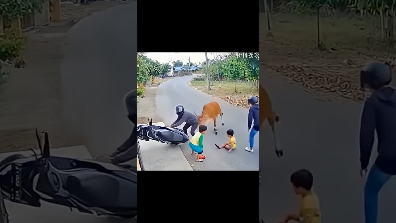 Cow Saved Childs 🤗 #KidnappingFail #RealFootage #Shorts #SoraVideo