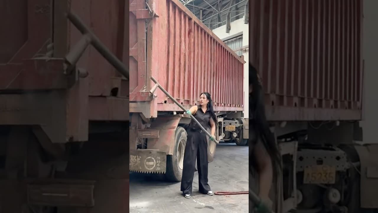 Very good female drive #automobie #femaledrive #truck #truckdriver #driver #girltrucker #funny