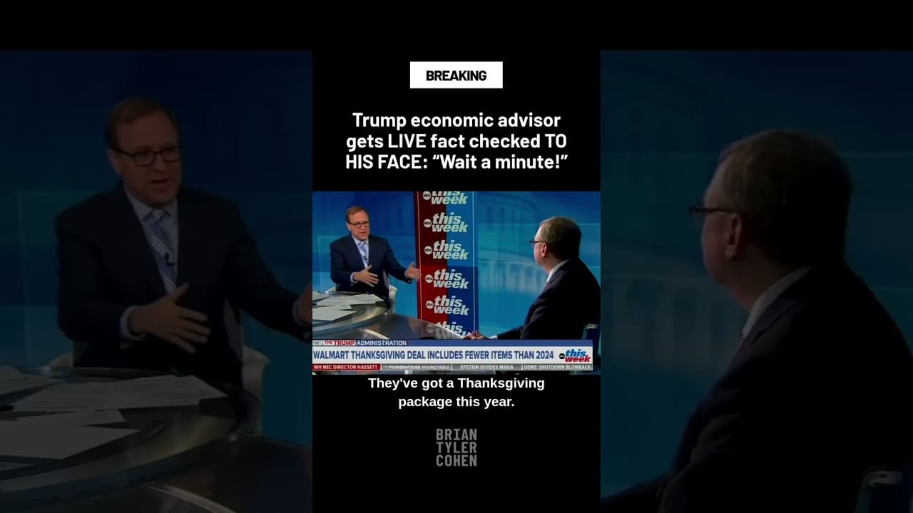 Trump economic advisor gets LIVE fact checked TO HIS FACE: "Wait a minute!"