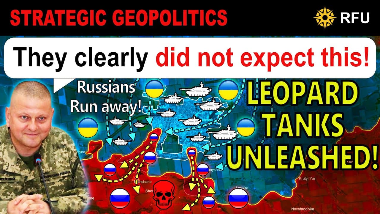 Ukrainian Leopard Tanks OBLITERATE Russian Assault Groups Point-Blank! | RFU News