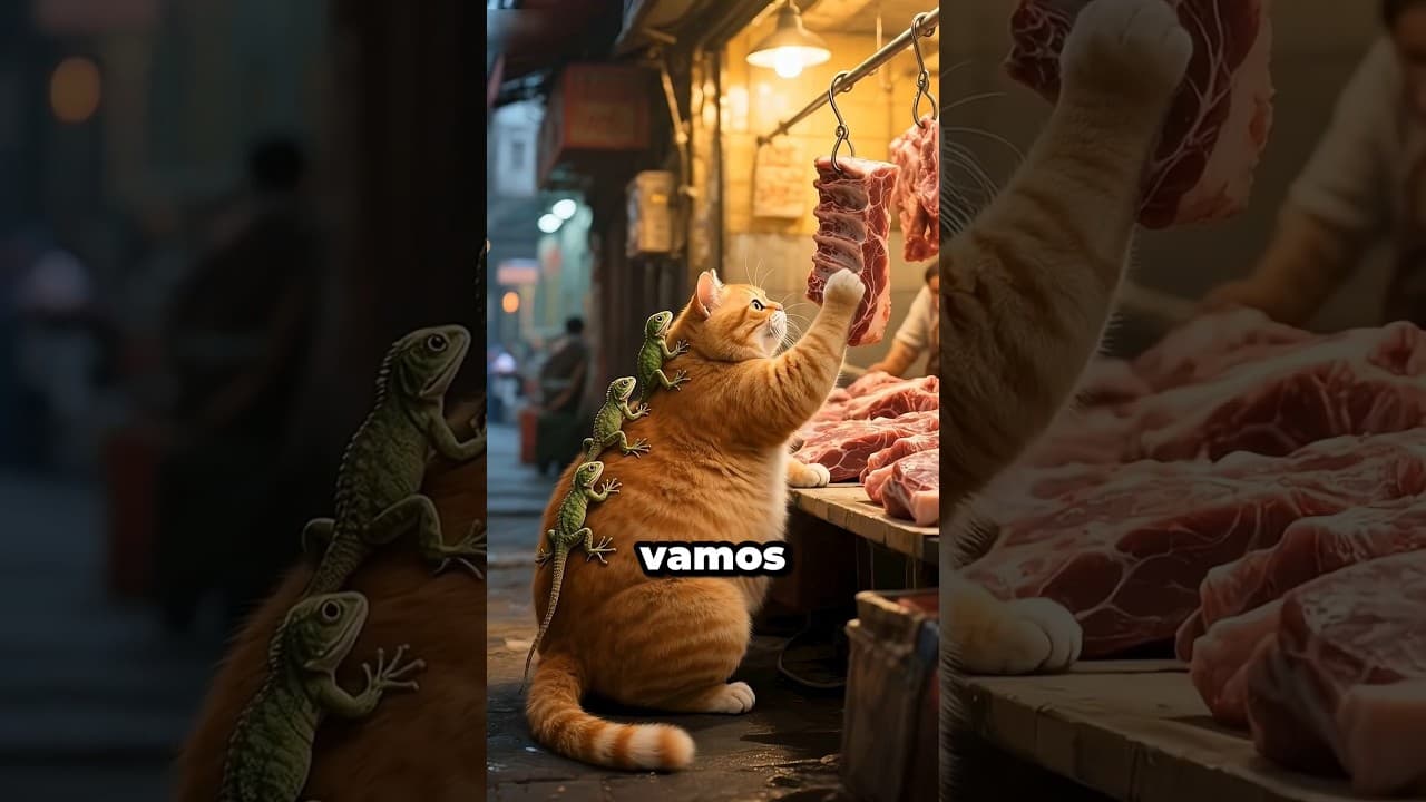 3 lagartijas y la mamá gata!🥰