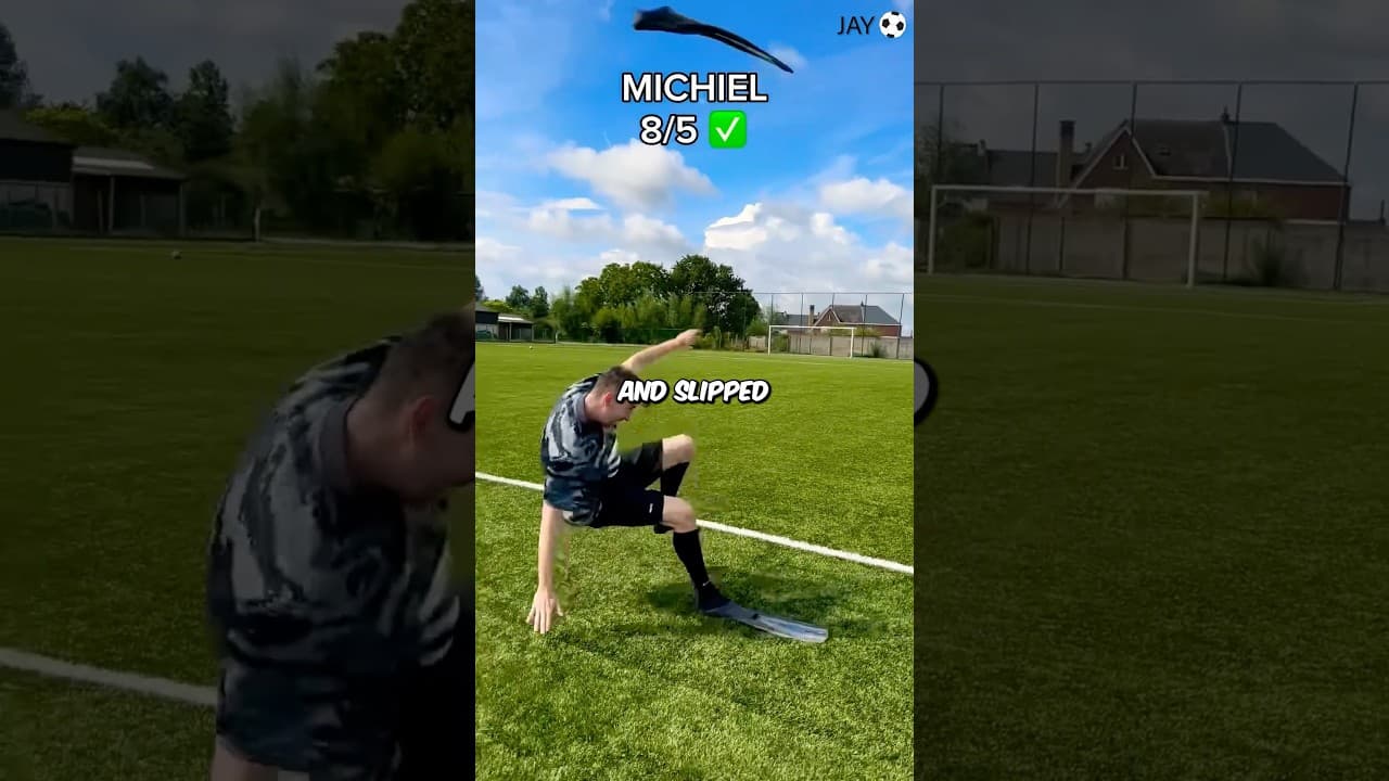 Michael is sometimes unlucky in  football challenges with Celine 💀