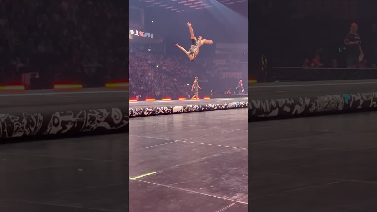 Split legs by Kristof Willerton at Faceoff 2024🔥🔥 #faceoff #airtrack #tumbling #gymnast #flip