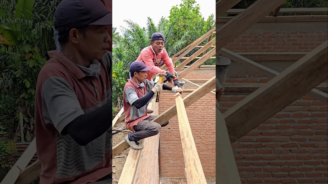 Senior builder teaches how to make it easier to install roof frame wood..