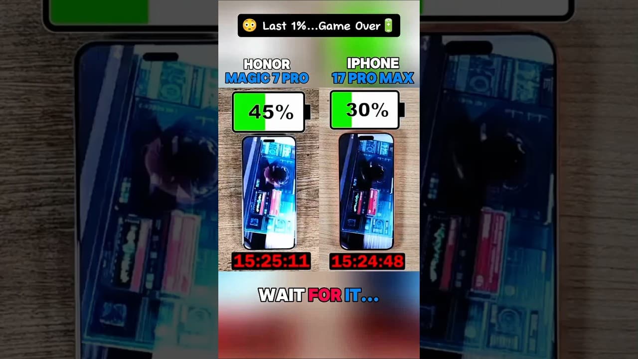 😳🔋HONOR MAGIC 7 PRO vs IPHONE 17 PRO MAX BATTERY TEST!! 😳