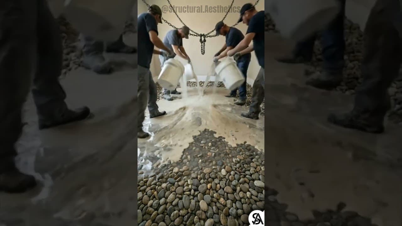 Stunning Epoxy River Stone Floor with Suspended Bed #home #renovation #DIY