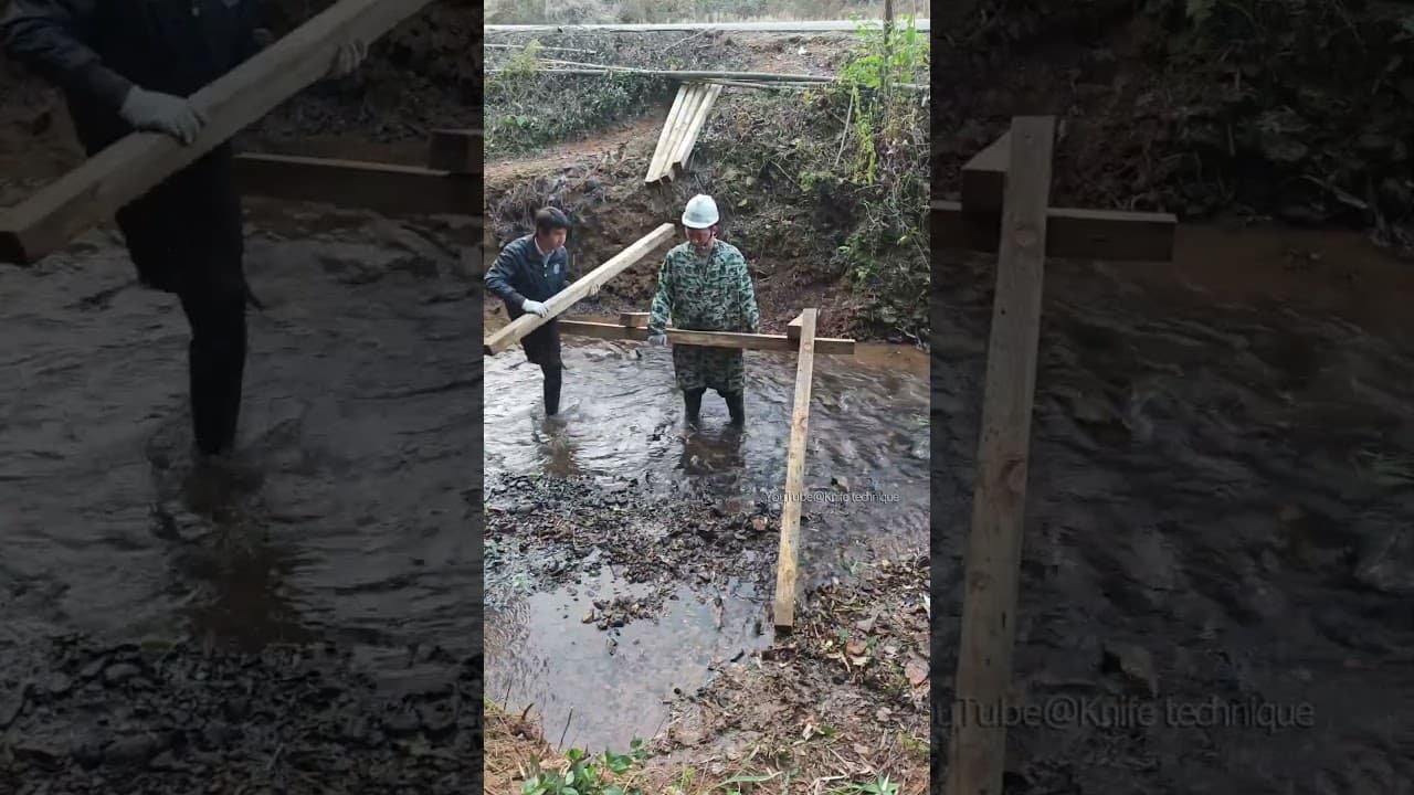 DIY Tutorial for building a wooden bridge over a stream