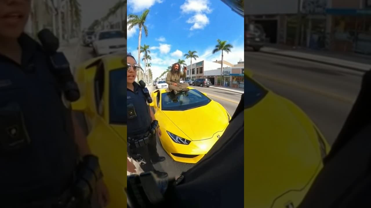 🚨😂 la Policía no piensa que pueda tener este coche... #Lamborghini #Homeless #Policia #Viral