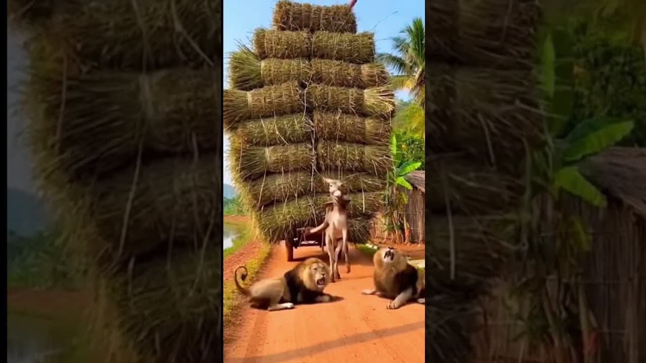 Warthog Causes TOTAL CHAOS 😂 Donkey, Lions & Farmer Panic at Once