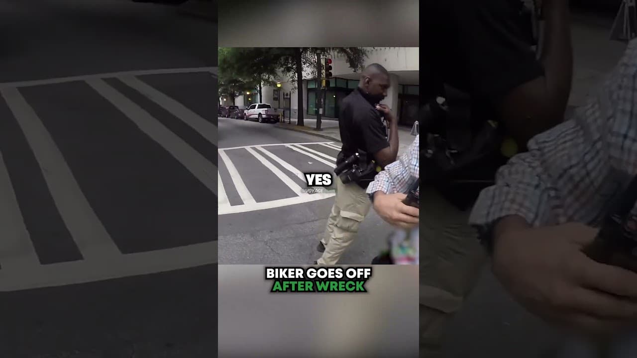 Biker GOES OFF After Wreck 🤯