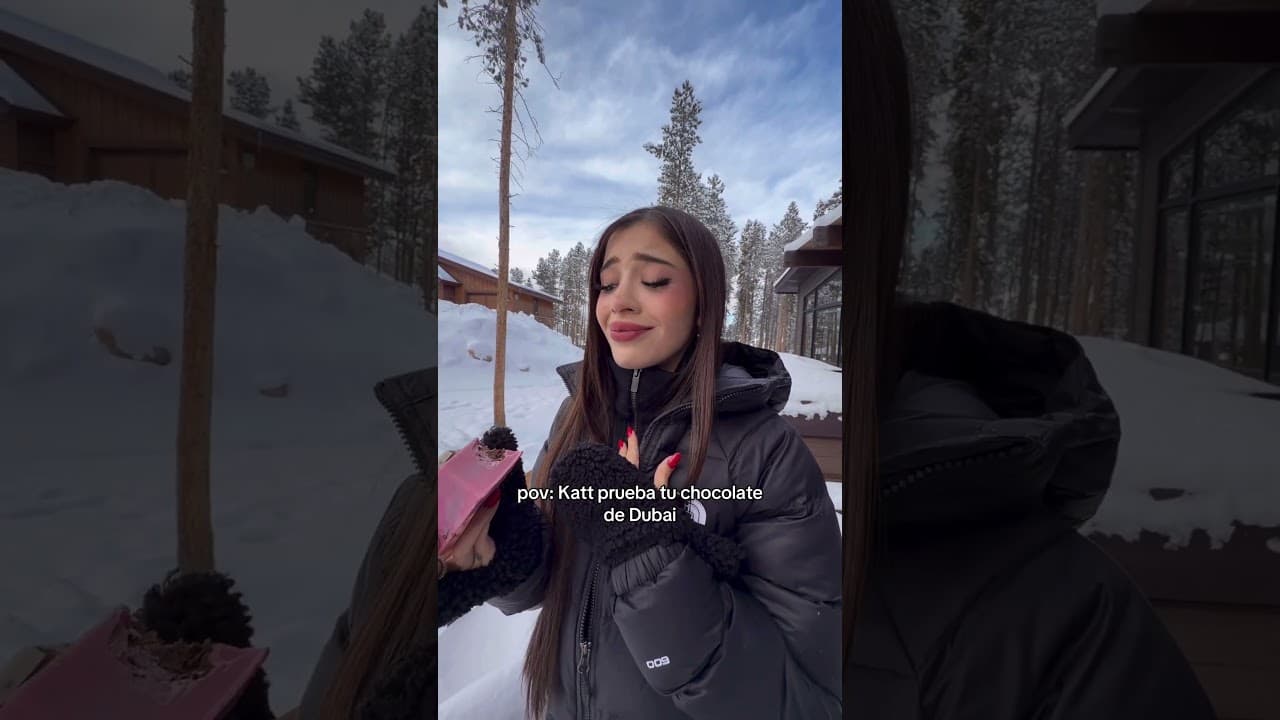 Katt prueba su chocolate de Dubái