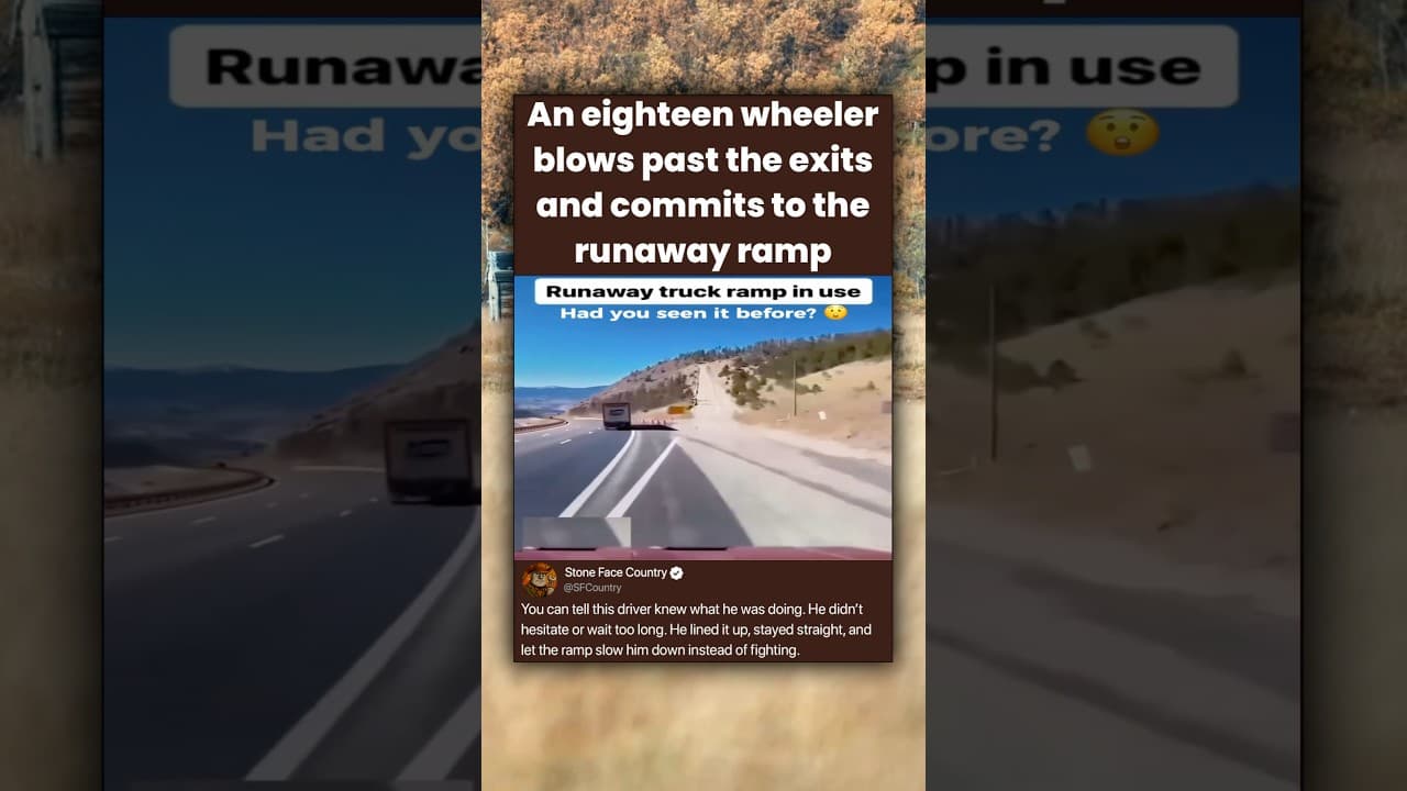 An eighteen wheeler blows past the exits and commits to the runaway ramp