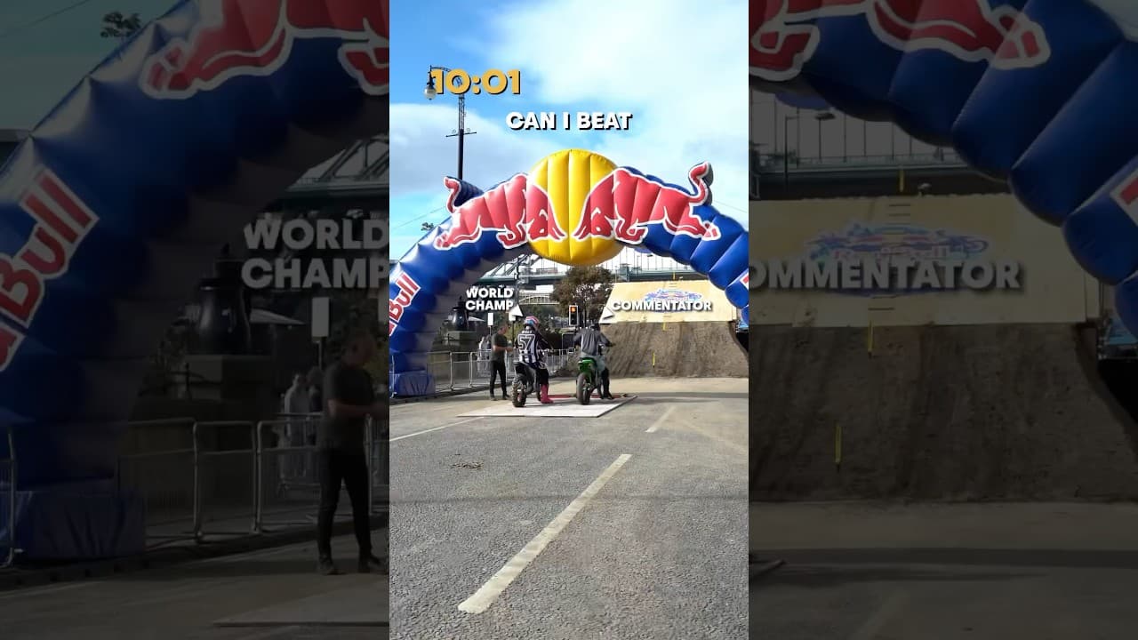 Pro Rider vs Commentator In Bike Race (10 Second Head Start)