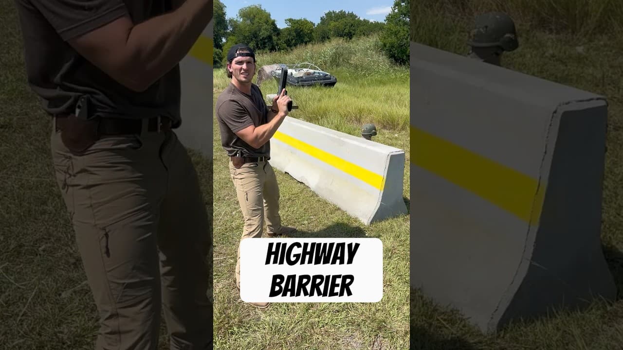 Concrete Highway Barrier vs 50 Cal Sniper Rifle