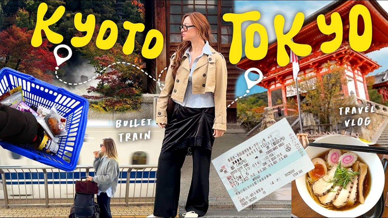 Travel Vlog: Exploring Kyoto, Japanese Snack Haul, and Bullet Train to Tokyo!!