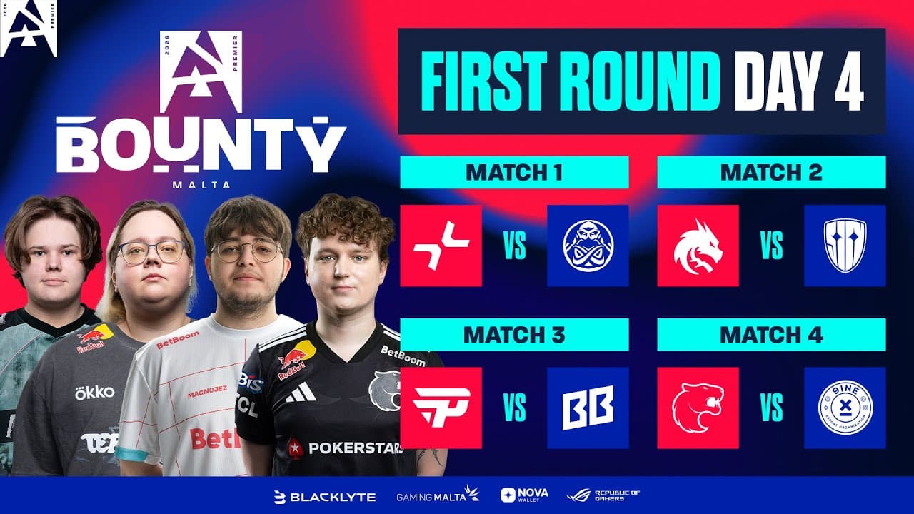 BLAST Bounty Malta, Round 1, Day 4 - PARI vs ENCE, Spirit vs Sinners, paiN vs BB, FURIA vs 9INE